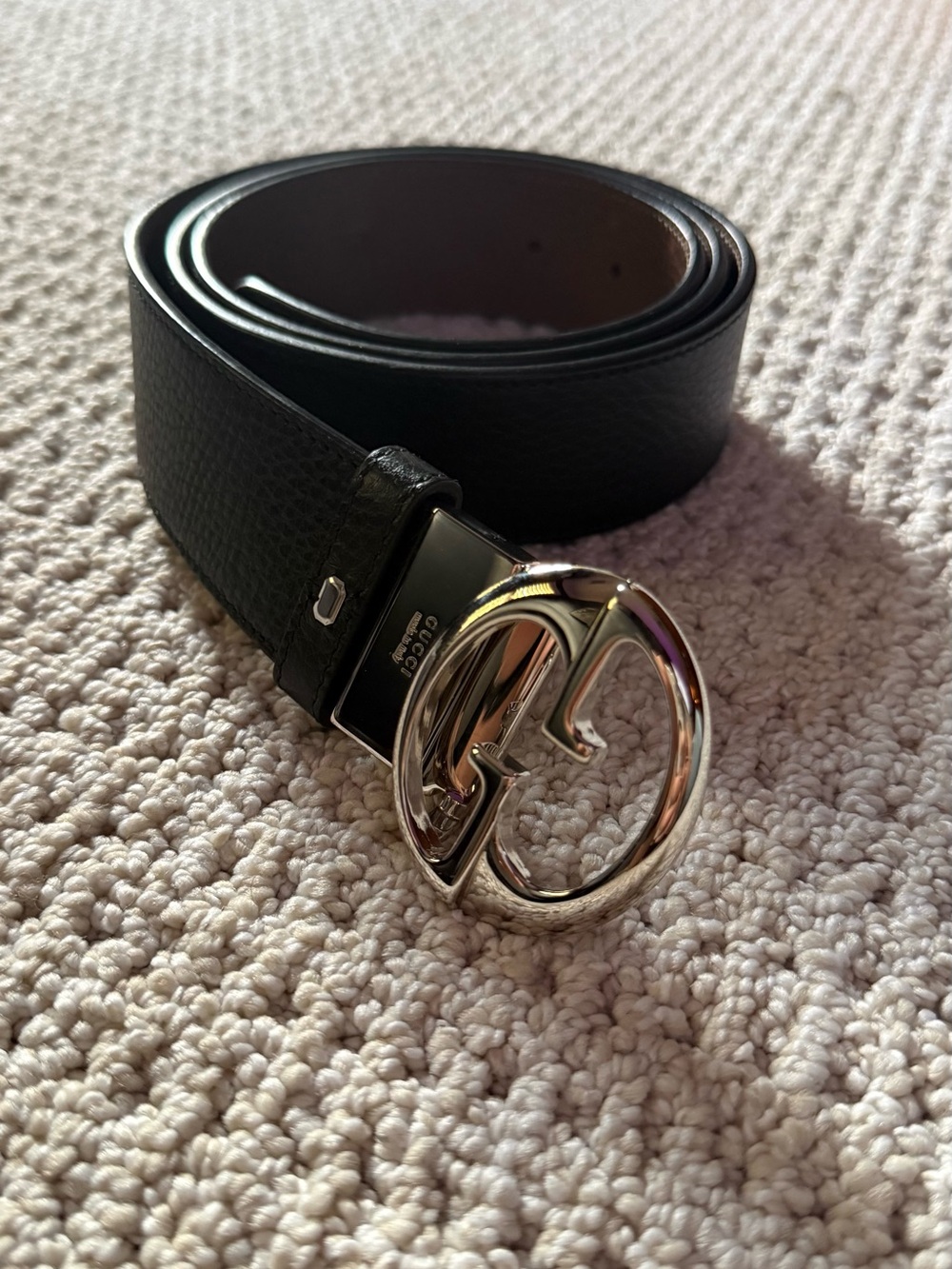 Gucci Black Leather Dress Belt